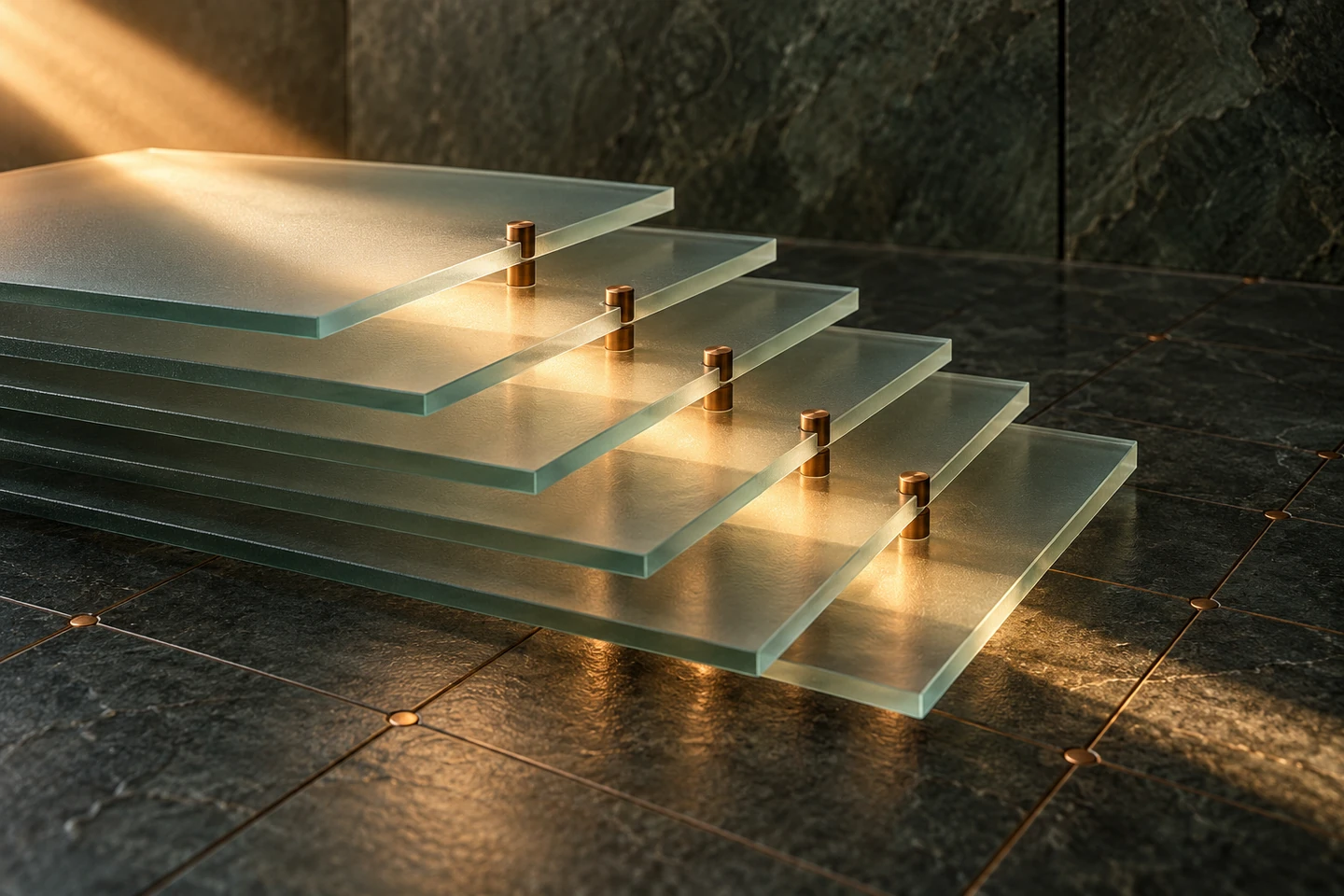 Aligned translucent layers illustrating governance and assurance